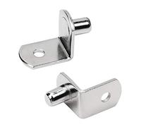 6mm L-Shaped Support Shelf Bracket Pegs with Hole, Polished Nickel Steel Shelf Support Pegs for Kitchen & Bookcase