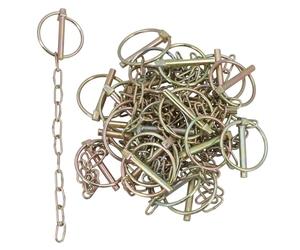 6mm Linch Lynch Pin Clip Linkage Locking Pins with Chain Tail Gate Trailers 20pc