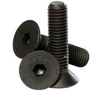 (6mm) M6 x 12 Black 10.9 Grade High Tensile Hex Socket Countersunk Screws Self Colour Allen Bolts DIN 7991-2 Pack