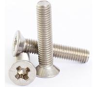 (6mm) M6 x 45 A2 Stainless Steel Pozi Countersunk Machine Screws Posi Csk Screw DIN 965-2 Pack