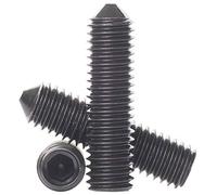 6mm / M6 x 8 Black High Tensile Cone Point Grub Screws Hex Socket Set Screw Self Colour 14.9 DIN 914-100 Pack