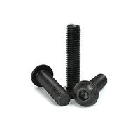 (6mm) M6 x 8mm Button Head Allen Key Socket Screws High Tensile Black Steel 10.9 - ISO 7380 - (Pack of 100pcs)