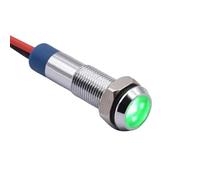 6mm Metal LED Indicator Signal Lamp 6V 12V 24V 220V DC AC Light Motorcycle Wire Red Green Blue Amber White 10Pcs(Green,110-220V)