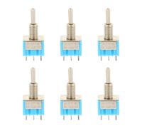 6mm Mts-203 6-pin 3-position Toggle for Electric Guitar | Metal Build Easy Install 6a Rating 6pcs Pack for Practice and Performance Use