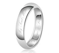 6mm My Soul Mate Always & Forever Engraved Classic Sterling Silver Plain Wedding Band Ring, Size U 1/2