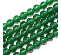 6mm Natural Green Agate Beads Round Semi Precious Gemstone Loose Beads for Jewelry Making (63-66pcs/strand)
