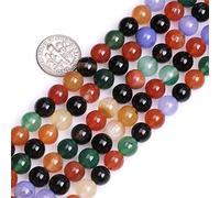 6mm Natural Rainbow Agate Beads Round Gemstone Loose Beads for Jewellery Making (63-66pcs/strand)