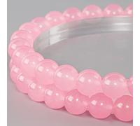 6mm Natural Rose Chalcedony Round Bead - 60PCS Bulk Gemstone Beads for Jewelry Making, DIY Bracelets, Necklaces - Includes Crystal Stretch Cord