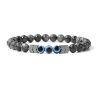 6mm Natural Stone Bracelet Black Hematite Beads Bracelets for Women Men