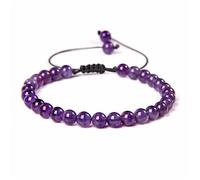6MM Natural Stone Bracelets for Women Men Crystal Amethysts Jewelry,Opal Household (Color : Amethyst)