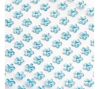 6mm Pale Blue Flower ✽ Self Adhesive Stick on Gems ✽ 100 per Sheet