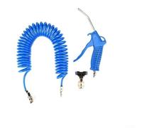 6mm Quick Connect Air Blow Tool Kit for Truck Seats - T-Type Pneumatic Duster with Spiral Hose & Nozzles for Cab Cleaning(Blue)