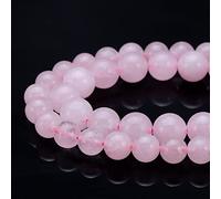 6mm Rose Quartz Crystal Beads, Natural for Jewelry Making, Polished Round Smooth Stone for Bracelet Necklace 15 Inch