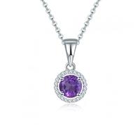 6mm Round Chrome Diopside Silver Pendant Genuine Gemstone Solid Chain Fine Elegant Women Jewelry