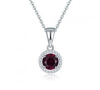 6mm Round Chrome Diopside Silver Pendant Genuine Gemstone Solid Chain Fine Elegant Women Jewelry