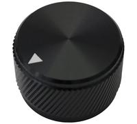 6mm Round Hole Large 25mm Solid Aluminium Control Knob (Black)