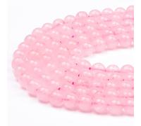 6mm Round Natural Rose Quartz Beads, 60-65pcs Loose Smooth Pink Gemstone Beads, Healing Crystal for Bracelet Necklace Jewellery Making & DIY Crafts, 1 Strand 15.5"