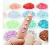6mm Round Resin Mini Tiny Mini Buttons for Doll Baby Clothing Button Embellishments Scrapbooking Sewing Accessories Card Decor-05 Pink-100pcs
