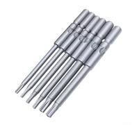 6mm Round Shank Torx Screwdriver Bit Set for T5 to T30 Magnetic Electric Screwdriver, Compatible with 802 Model, Alloy Steel for Power Drills and Hand Tools(100MM Hollow Set)