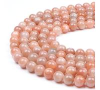60-65pcs 6mm Sunstone Beads - Natural Gemstone Crystal Round Loose Beads for DIY Bracelet Necklace Jewellery Making, 1 Strand 15.5