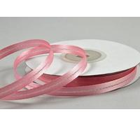 6mm Satin Ribbon with Centre Stitch 2/5/10 Metre Cut from roll (2 Metre, Baby Pink)