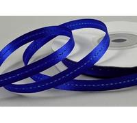 6mm Satin Ribbon with Centre Stitch 2/5/10 Metre Cut from roll (2 Metre, Royal Blue)