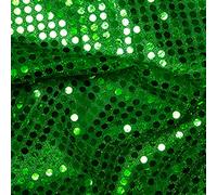 6mm Sequin Jersey Shiny Sparkly Material Nylon Fabric Fancy Dress Metallic (per metre) (Emerald Green)