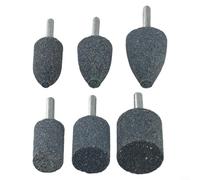 6mm Shank Abrasive Mounted Stone Grinding Heads, Cylindrical Rotary Tool Bits for Polishing, Rust Removal & Deburring on Metal, Carbon Steel & Cast Iron, 6-Pack