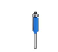 6mm Shank Blue Single Bearing Straight Router Bit Double Flute | 6mm shank, 1/2" x 25mm double flute straight bit with single bearing for precise wood edge trimming
