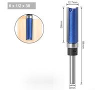 6mm Shank Router Bit with Top Bearing, Designed for Accurate Dado Planing and Pattern Work (4# )