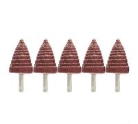 6mm Shank Sandpaper Grinding Heads 5pcs 80 Grit Tapered Cone for Precision Sanding on Wood Plastic Metal (6×30mm)