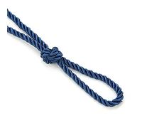 6mm Silky Barley Twist Cord Rope Braid 3 Ply & Matching 16mm Flanged Insertion Piping Furnishing Upholstery Crafts Trimming,36 Colors. High Strength, Neotrims. 5 Yards, Indigo Blue (Cord)
