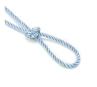 6mm Silky Barley Twist Cord Rope Braid 3 Ply & Matching 16mm Flanged Insertion Piping Furnishing Upholstery Crafts Trimming,36 Colors. High Strength, Neotrims. 5 Yards, Dusky Light Blue (Cord)