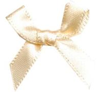 6mm Small Ribbon Bows Cream - each