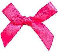 6mm Small Ribbon Bows Shocking Pink - each