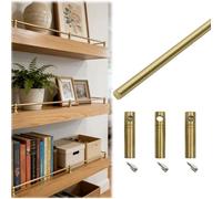 6mm Solid Brass Gallery Rail Rod, Custom Length Shelf Guard Fence, Anti-Fall Protector for Bookshelf, Cabinet and Bar Cart(Style A,78cm/30.7in)