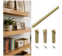 6mm Solid Brass Gallery Rail Rod, Custom Length Shelf Guard Fence, Anti-Fall Protector for Bookshelf, Cabinet and Bar Cart(Style B,32cm/12.6in)