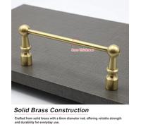 6mm Solid Brass Shelf Ra74 Inches Detachable Fall Protect Bar with End & Center Holders for Kitchen Boohelves and CABI