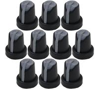 6mm Splined Hole AG5 Black Body Plastic Colour Indicator Control Knob Pack of 10 (Grey)