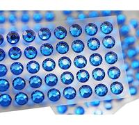 6mm SS30 Blue Self Adhesive Acrylic Rhinestones Plastic Face Gems Stick On Body Jewels for DIY Cards and Invitations Crafts Bling Sticker - 5 Sheets - 250PCS