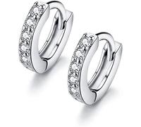 6mm Tiny Mini Hoop Earrings Cubic Zirconia Sterling Silver Small Ear Cuff for Cartilage Pierced Women Teen Girls Small Huggie Hoops Dainty Fashion Gifts Christmas
