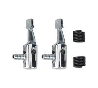 6mm Tire Inflator Pump Hose Adapter Valve Connector for Trucks, Buses & Dual-Wheel Vehicles - Metal Construction with Tight-Seal Lock-On Design(2pc)