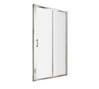 6mm Toughened Safety Glass Reversible Sliding Door - 1400mm - Chrome