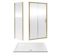 6mm Glass Sliding Shower Door Side Panel Tray 1400x900x1900mm Balterley White One Size