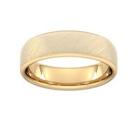 6mm Traditional Court Heavy Diagonal Matt Finish Wedding Ring In 18 Carat Yellow Gold - Ring Size V
