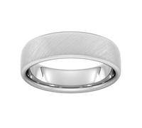6mm Traditional Court Heavy Diagonal Matt Finish Wedding Ring In 9 Carat White Gold - Ring Size T
