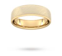 6mm Traditional Court Heavy Diagonal Matt Finish Wedding Ring In 9 Carat Yellow Gold - Ring Size T