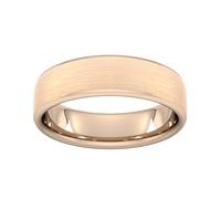 6mm Traditional Court Heavy Matt Finished Wedding Ring In 18 Carat Rose Gold - Ring Size T