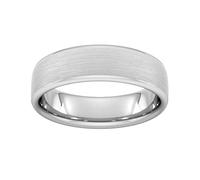6mm Traditional Court Heavy Matt Finished Wedding Ring In 18 Carat White Gold - Ring Size U