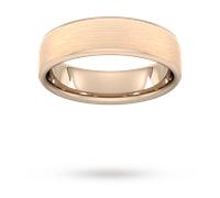 6mm Traditional Court Heavy Matt Finished Wedding Ring In 9 Carat Rose Gold - Ring Size P